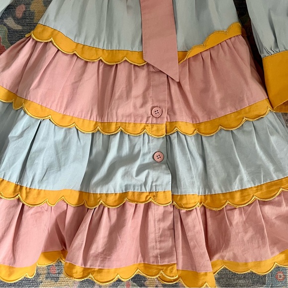 TCEC Light Blue Dress with Yellow Scallop Trim - Picture 2 of 7